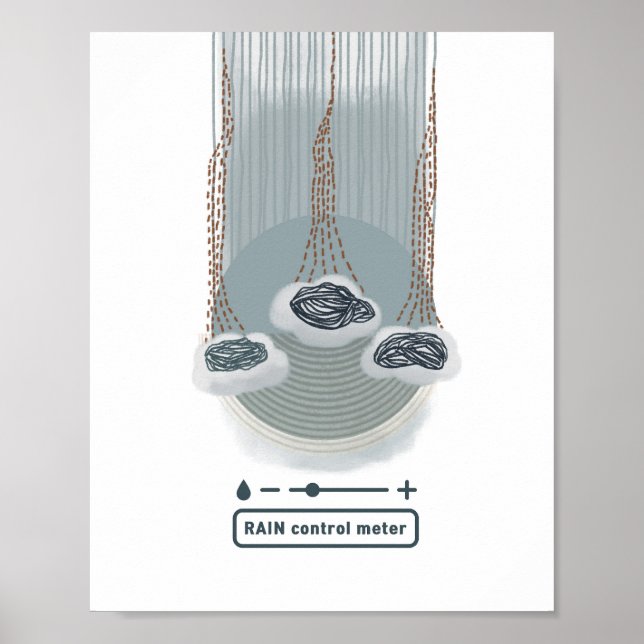 medidor de controle de chuva objet_2_ matte poster (Frente)