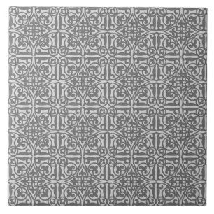 Medieval Damask Fleur-de-lis, cinza prateada