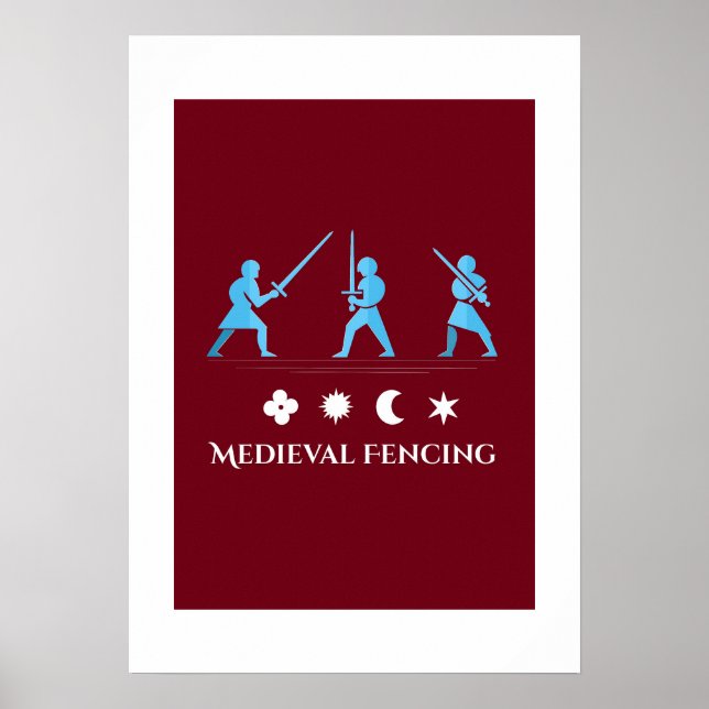 Medieval Fencing – Minimal Knight Guards Poster (Frente)