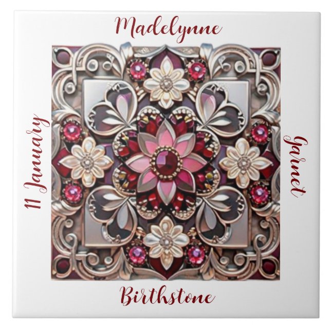 Medieval Garnet Crest Birthstone (Frente)