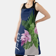 Medinilla Tropical Flor Rosa Vase Azul Escuro