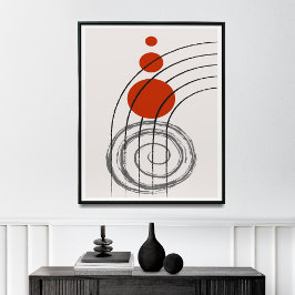 Médio de Arte de Linhas Modernas do Século Poster