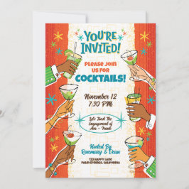 Médio Estilo do Século Cocktail Convites de festas