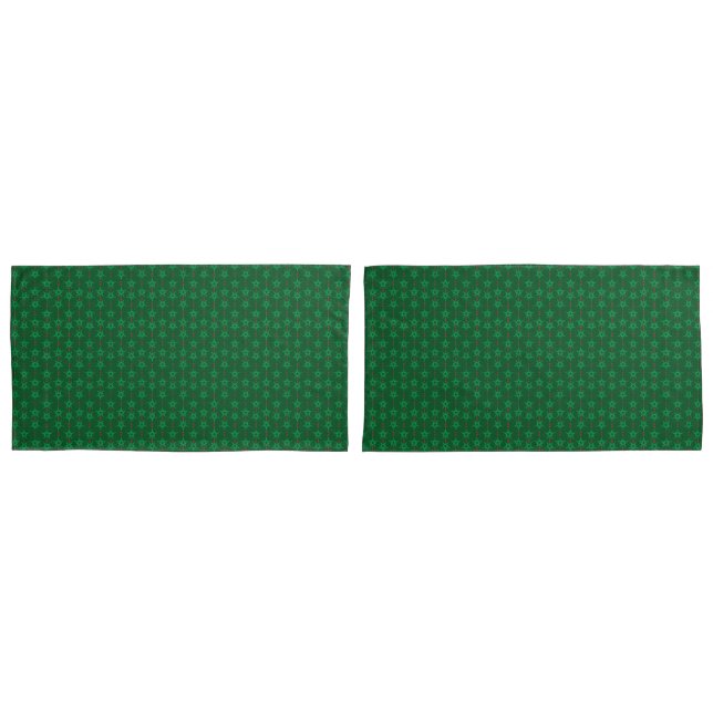 Médio Mod Garland Green King Pillowcases (Frente - conjunto)