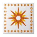 Médio Moderno do século Design Laranja Starburst<br><div class="desc">O moderno médio do século design apresenta um retrorreflector vintage em tons de laranja e amarelo em um fundo branco, emoldurado por uma borda de estrelas menores. Design simples, moderno e limpo. Crie seu próprio padrão personalizado usando os campos fornecidos ou use o botão "mensagem" para entrar em contato com...</div>