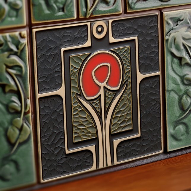 Médio preto e vermelho Abstrato (Criador carregado)