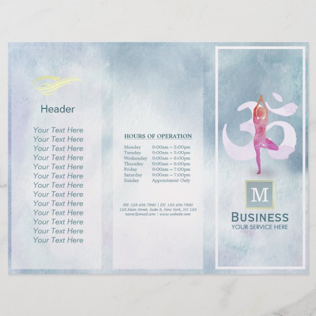 Meditação De Brochuras De Yoga De Três Dobragens (Frente)