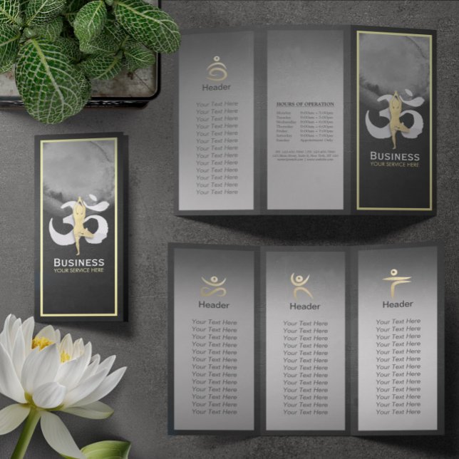 Meditação De Brochuras De Yoga Studio Tripla Om (Criador carregado)