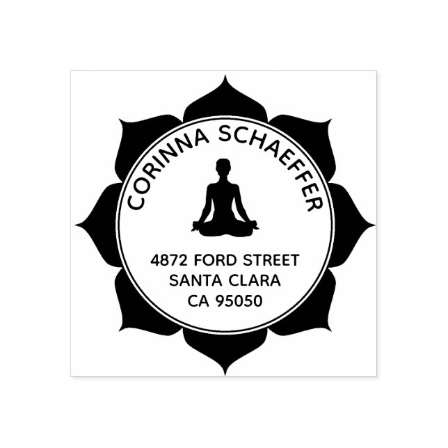 Meditação de Lotus Devolver Endereço Carimbo de Bo (Impressão)