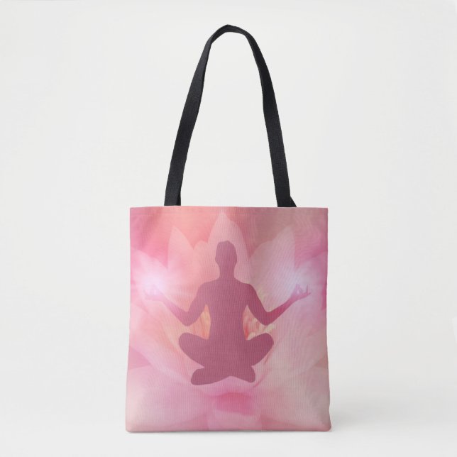 Meditação de Lotus Rosa Energy Yoga Tote Bag (Frente)