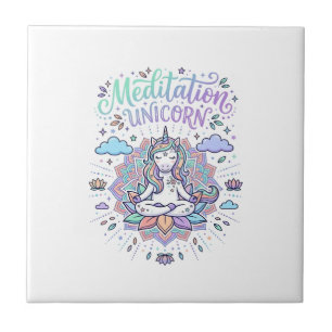 Meditação de Unicórnio Unicórnio Fundo Branco Veto
