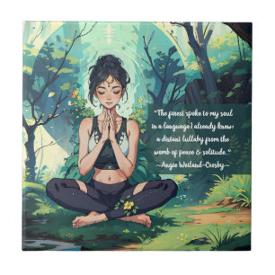 Meditação de Yoga em Floresta Natural Citações Mes