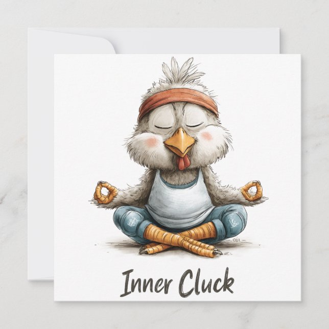 Meditação Inner Cluck Chicken | Engraçado Yoga Ani (Frente)