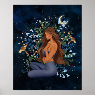 Meditação Yoga Pose Impressão Picture Poster Wall 