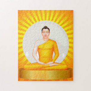 Meditando a quebra-cabeça Buda