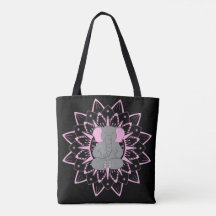 Meditando Elefante Yoga Mandala Design Tote Bag