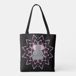 Meditando Elefante Yoga Mandala Design Tote Bag