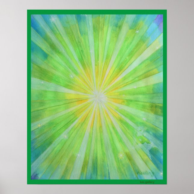 MEDITATION POSTER "HEALING" PEACEFUL CONTEMPLATION (Frente)