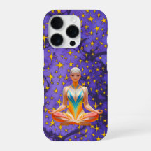 Meditativa Mulher e design de padrão estelar único
