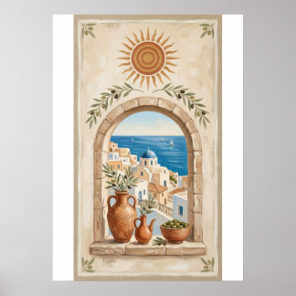 Mediterranean Boho Sun & Sea Poster