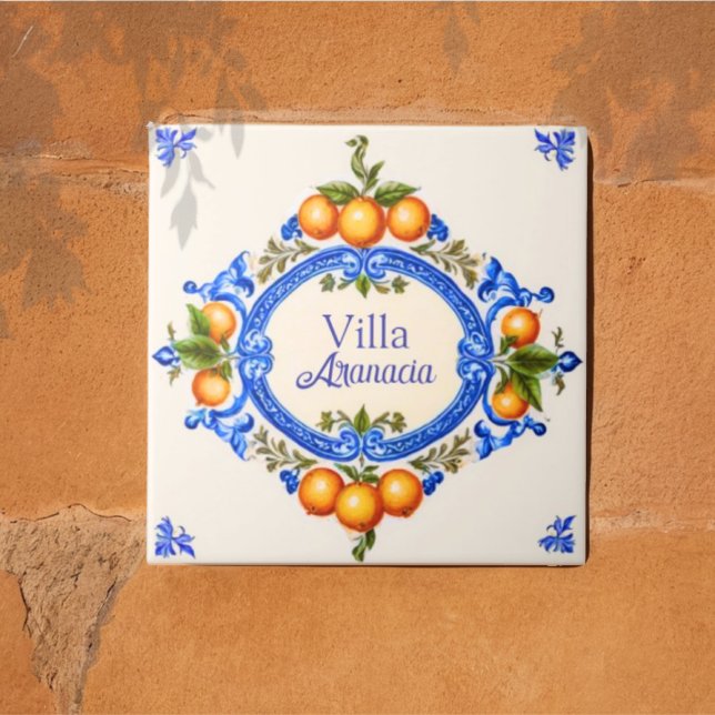Mediterranean Italian House Sign – Villa Arancia (Criador carregado)
