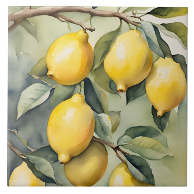 Mediterranean Lemon Tuscany Watercolor Design (Frente)