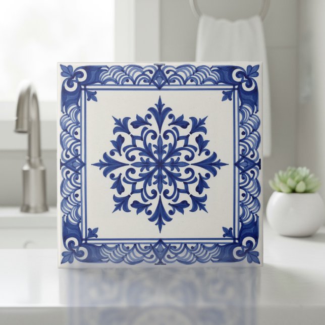 Mediterranean Pattern Pat#10 Blue Ivory ID1195 (Criador carregado)