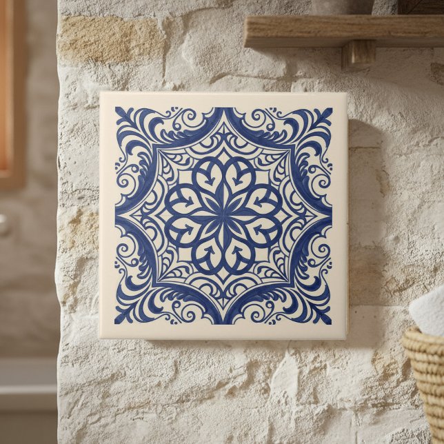 Mediterranean Pattern Pat#4 Blue Ivory ID1195 (Criador carregado)