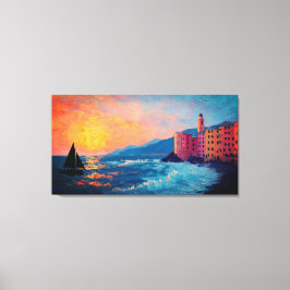 Mediterranean Seaside Village Canvas Wall Art