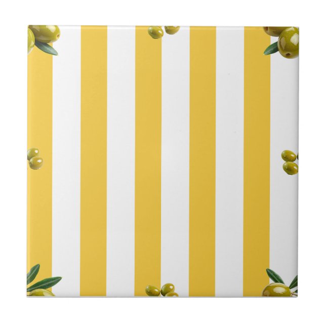 Mediterranean Yellow Stripe Pattern Olives (Frente)
