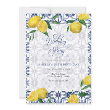 Mediterrâneo | Limão | Convites de aniversário par