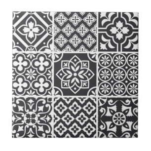Mediterrâneo Monocromático Azulejo Majólica Mosaic