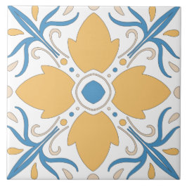 Mediterranéu Laranja Azul Rosa Floral andalousie