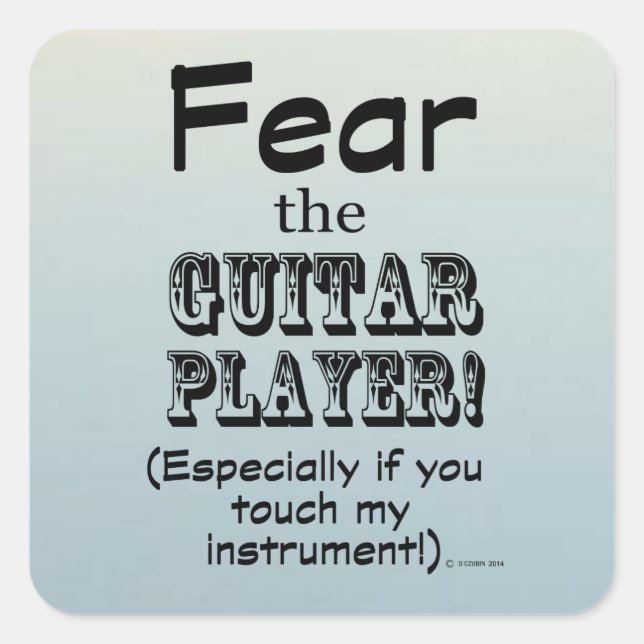 Medo Do Adesivo Do Jogador De Violão (Frente)