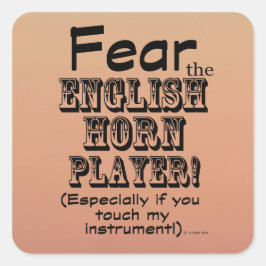 Medo do adesivo Inglês do Horn Player Square