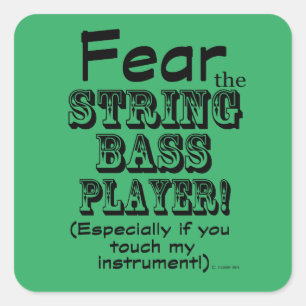 Medo do adesivo Quadrado do String Bass Player