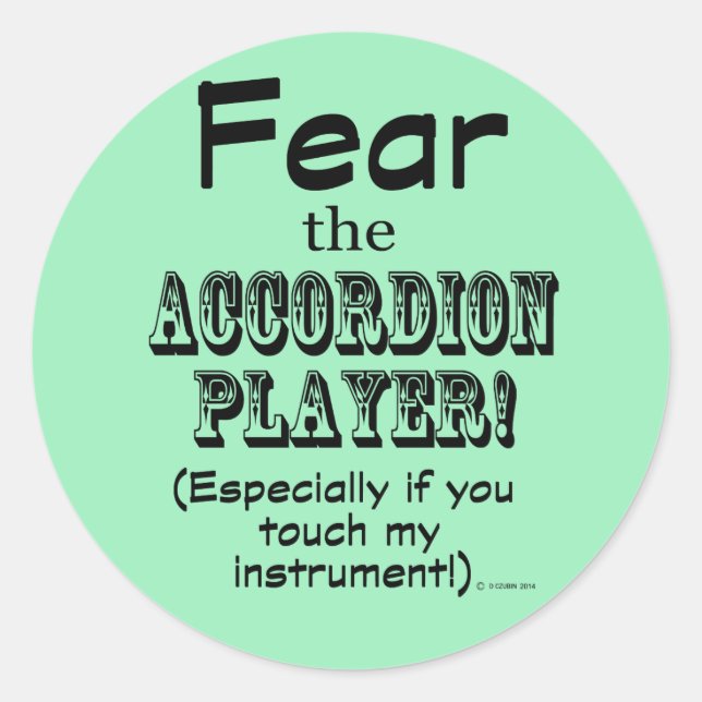 Medo do adesivo redondo clássico do jogador de aco (Frente)