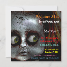 Medo Doll Scary Halloween Semi Gloss Convite