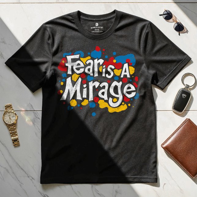 Medo é uma miragem - Camiseta Design de Motivação (Criador carregado)