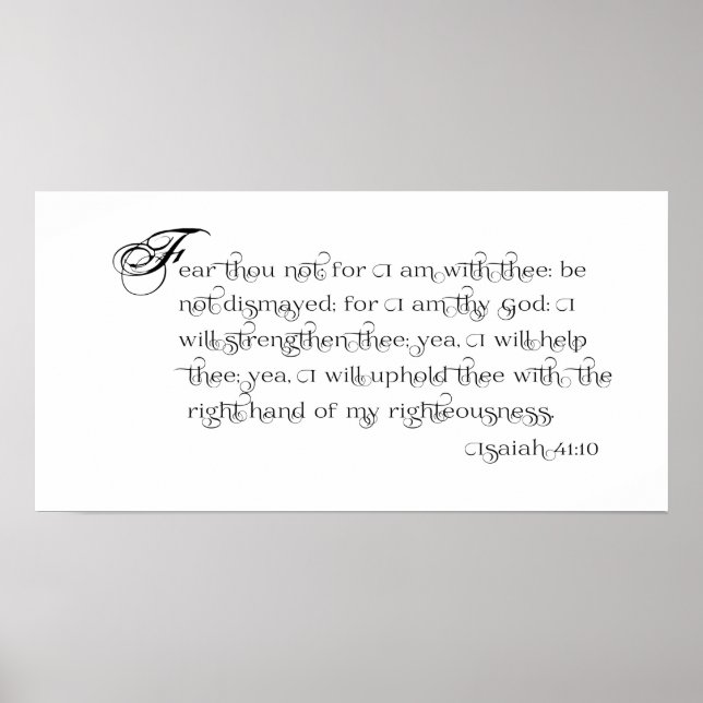 Medo Não - poster de Tipografia Isaiah 41:10 (Frente)