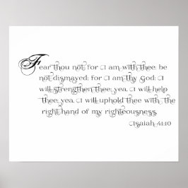 Medo Não - poster de Tipografia Isaiah 41:10