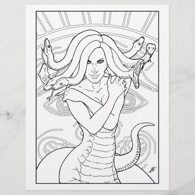 Medusa A Página Gorgon - Coloração (Frente)