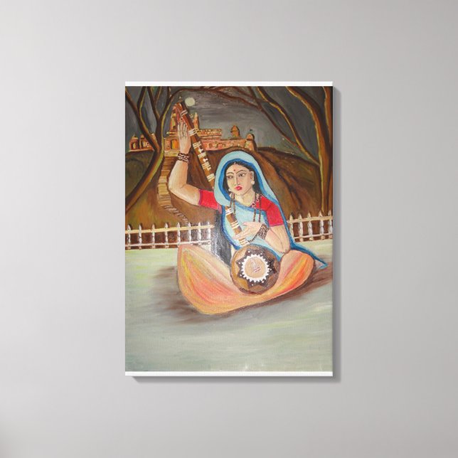 Meera Bai Oil pintando canvas (Frente)