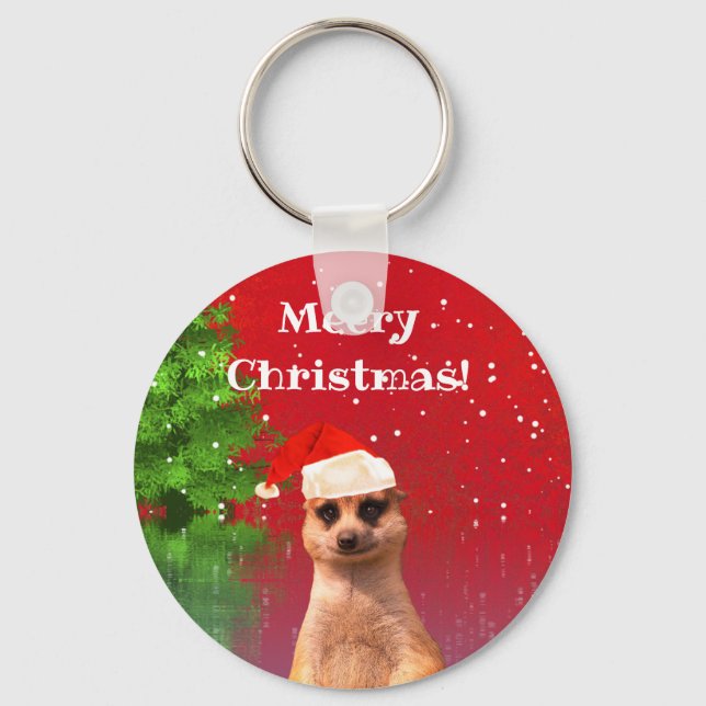 Meerkat Meery Christmas Chaveiro (Frente)