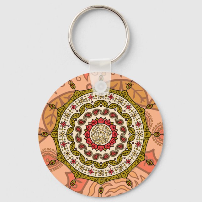 Mehndi Fantasy Dourada Chaveiro (Frente)