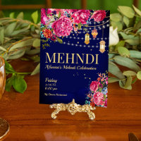 Mehndi Starry noite Lanternas árabes convite flora