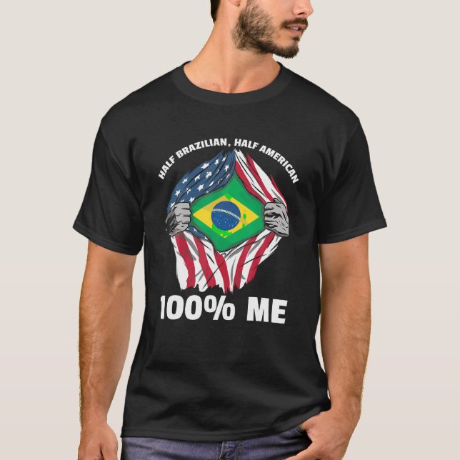 Meia Camiseta Meia-Americana de 100 Me (Frente)