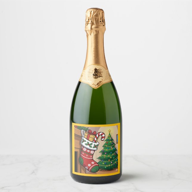 "Meia de Natal Festiva com Presentes e Doces  (Frente)
