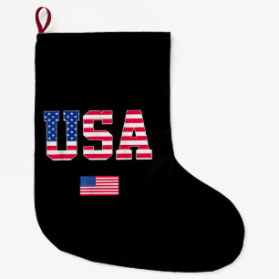Meia De Natal Grande 4 de julho Camisa EUA Bandeira Americana Patriótic