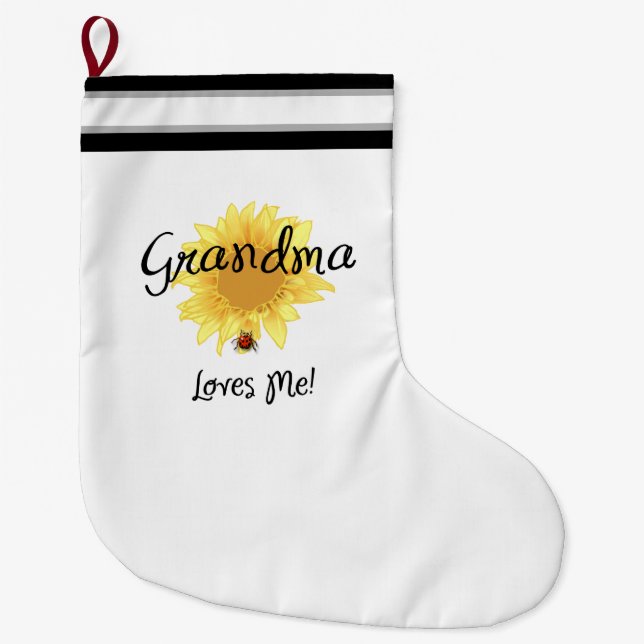 Meia De Natal Grande A avó ama-me (Frente)